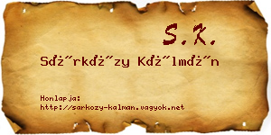 Sárközy Kálmán névjegykártya